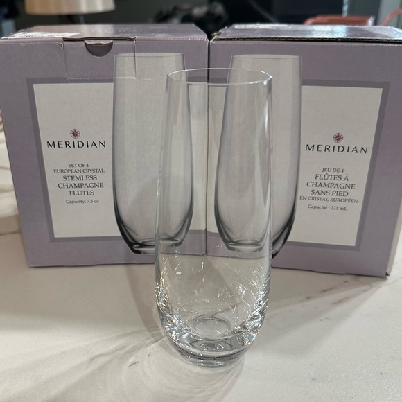 Set of 8 Meridian Stemless Champagne Flutes. European Crystal - Picture 3 of 3